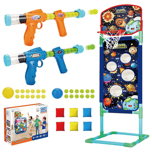 2pk köpük topu Popper oyuncak silahlar, sepet ve 24 köpük topları ve 6 fasulye torbaları ve 2 mini toplar ile çekim hedef ayakta puanlama - Product Image 1