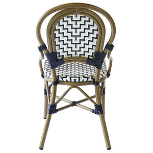 <span class=keywords><strong>Bleu</strong></span> français Bistro <span class=keywords><strong>Rotin</strong></span> Fauteuils Salle À Manger Meubles De Jardin <span class=keywords><strong>En</strong></span> Plein Air Patio Osier <span class=keywords><strong>En</strong></span> Aluminium Chaise Longue - Product Image 3