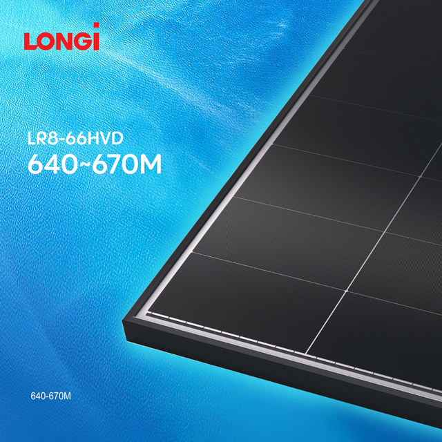 LONGi  Hi-MO X10 Anti-Glare Black Frame 640-670W Double Glass Solar Panel LR8-66HVD High Efficiency for Glare-Sensitive Areas