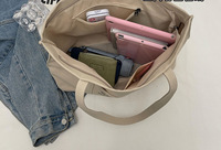 Sacs fourre-tout en toile de coton calicot moyen, personnalisables avec logo, poche zippée et poignée renforcée épaisse