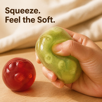 Balle anti-stress en gel souple et translucide en forme de fruit, lot de 5, jouets à presser pour la maison et le bureau
