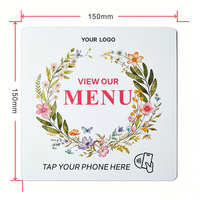 Menu NFC en PVC avec design personnalisé et code QR, plaque Google pour restaurant, autocollant programmable Tiktok/Ins/Facebook/Tripadvisor