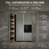 Meubles de cuisine de luxe sur mesure, personnalisation complète, îlot ouvert, rangement intelligent, directement de l'usine