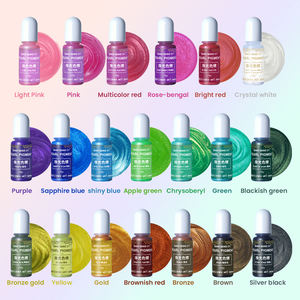 Timesri 20 रंग मोती पिगमेंट मोती शिमर एपॉक्सी राल डाई तरल मिका वर्णक, कीचेन, कला निर्माण के लिए - Product Image 2