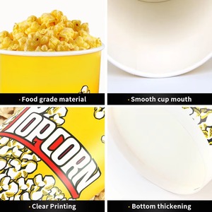 Seau à Popcorn Personnalisé Jetable en Papier Alimentaire avec Couvercle, Compatible Micro-ondes, Vente en Gros pour Soirées Cinéma et Emballage de Snacks - Product Image 3