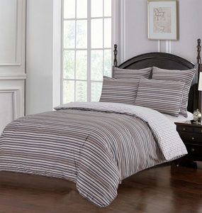 Parures de couette rayées HONI, housse de couette avec motif imprimé, fermeture éclair et attaches aux coins - Product Image 3