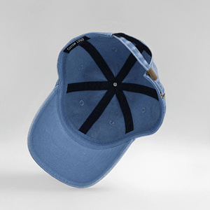 Casquette de baseball 6 panneaux en jean délavé avec <span class=keywords><strong>logo</strong></span> personnalisé brodé en 3D, visière incurvée, style décontracté et sportif pour homme - Product Image 6