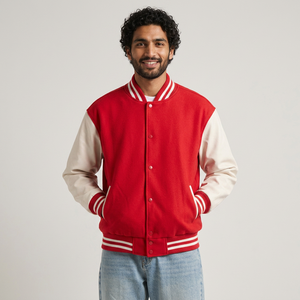 Chaqueta Varsity para Hombre, Tendencia Invierno 2025, Cuello Alto, Resistente al Viento, Personalizable OEM, Premium, 100% Algodón, Estilo Urbano, Sostenible - Product Image 1