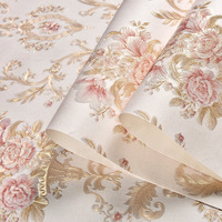 Grande Vente Papier Peint Moderne Rétro Stéréo 3D Gaufré Auto-Adhésif Non-Tissé Fleur Pastorale Murale Décollable et Repositionnable