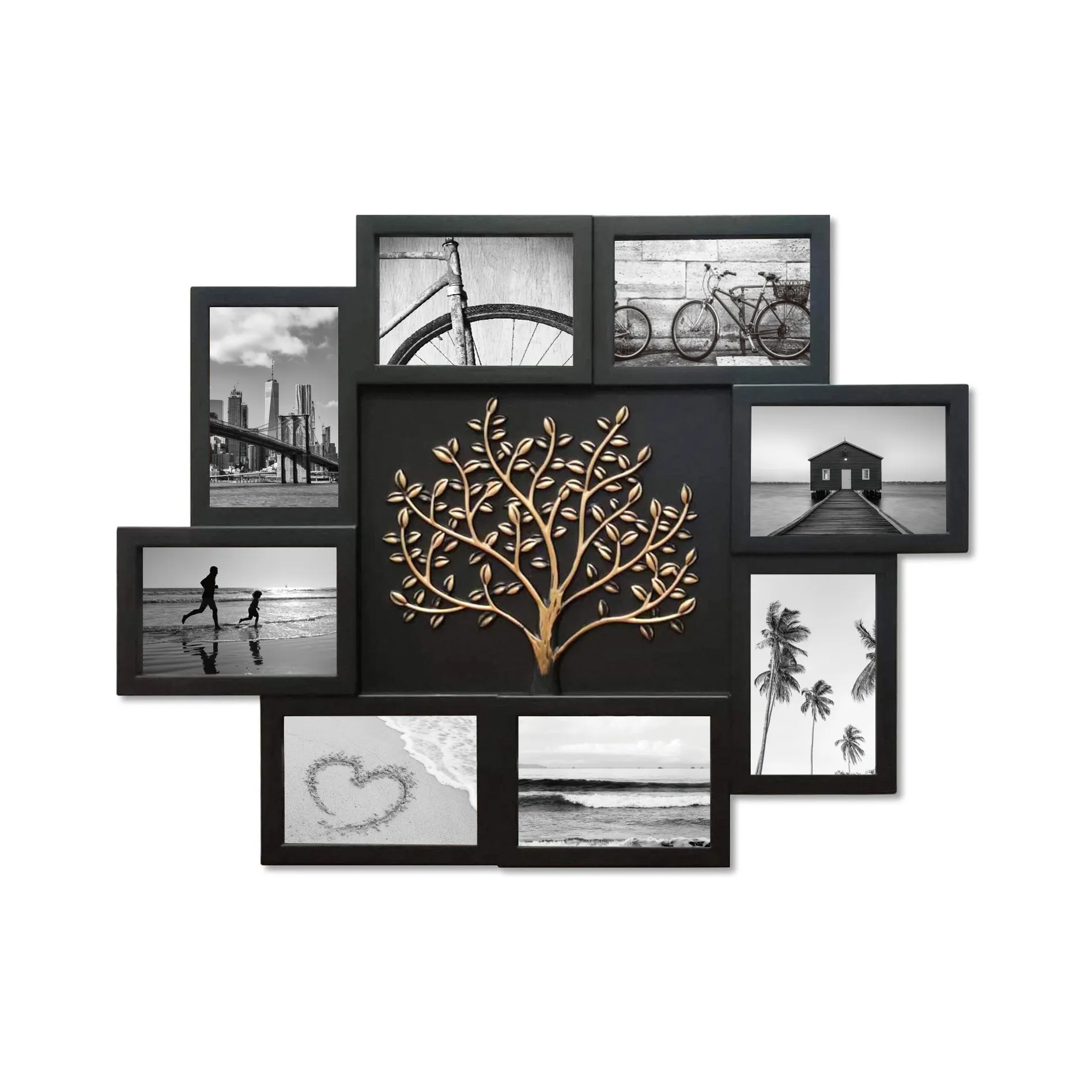 Gallery Wall Decor 8 Opening 4x6 Picture Frame Set Family Tree Collage Picture Frame