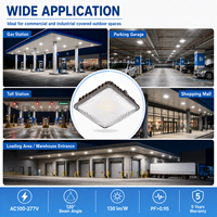 Plafonnier LED étanche IP65 50W-120W 130lm/W 100-277V avec boîtier en aluminium moulé sous pression pour station-service et parking