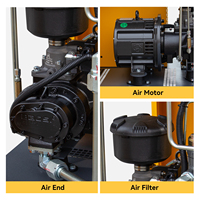 Nouveau compresseur d'air à vis rotatif à aimant permanent de 10 CV à fréquence variable, lubrifié à l'huile, pompe fixe monophasée 220 V 8 bars