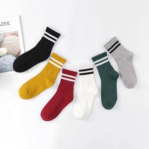 Chaussettes en coton rayées à col ras du cou pour lycéennes japonaises, amusantes et mignonnes, modèle K39 - Product Image 5