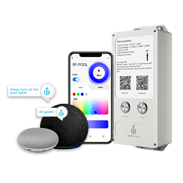 Refined 12VAC 120VAC 220VAC LED Pool Light Tuya Smart Life Mobile Phone APP WiFi Control Box System for Pool Light Controlling