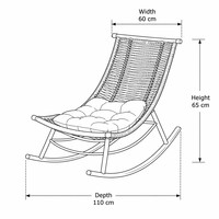Fauteuil à bascule de jardin ergonomique et robuste en rotin PE écologique avec structure en fer, directement de l'usine