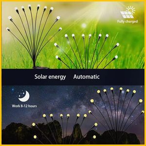 Outdoor Waterproof Solar LED Firefly Garden <b>Lights</b> with Swaying <b>Motion</b>-Warm White/Colorful for Christmas Father's Day Decoration - Product Image 2