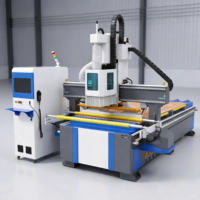Routeur CNC à bois 1325 ATC avec changeur d'outils automatique de type linéaire pour la fabrication de meubles en panneaux