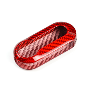 샤샤 탄소 섬유 진짜 시계 커버 키 케이스 커버 인테리어 액세서리 장식 보호 피아트 Abarth 500 - Product Image 4