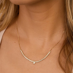 Nuevo Collar de Plata de Ley S925 con Zirconia en una Sola Hilera, Estilo Clásico y Lujoso para Mujer - Product Image 5