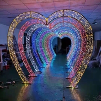 Arco Decorativo LED 2D con Forma de Corazón, Soporte para Fondo de Arco de Boda, Arco de Metal para Fondo, Arco de Entrada Navideño con Forma de Corazón