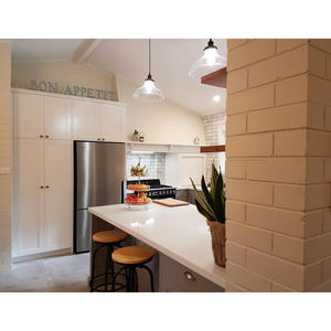 Design moderno bianco pittura a forma di L layout custom made mobili da <span class=keywords><strong>cucina</strong></span> <span class=keywords><strong>con</strong></span> Isola - Product Image 2