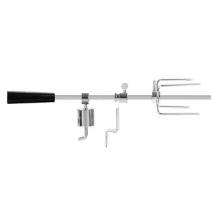 Thịt Nướng điện Rotisserie mini xách tay than xiên lợn nhổ nướng BBQ Rotisserie nướng PELLET hút thuốc