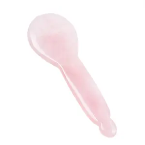 Natural crystal stone Rose Quartz Gua Sha Spoon Shape Scraping Massage Tool excellent nomic design sculpting treatment technique