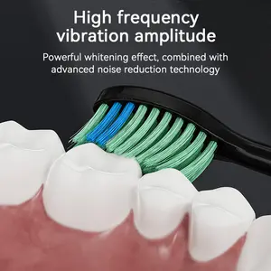 IPX7 spazzolino elettrico elettrico sonico automatico ricaricabile con 5 modalità di cura dei denti e 3 testine per adulti