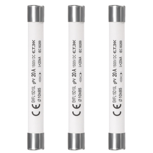 <span class=keywords><strong>PV</strong></span> фотоэлектрический Солнечный <span class=keywords><strong>DC</strong></span> 1500V предохранитель 10x85 мм GPV 20A Быстрый выдувной керамический предохранитель для защиты солнечной системы - Product Image 1
