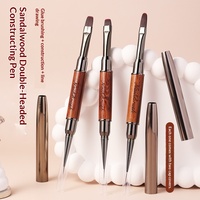 Stylo marqueur professionnel double embout en bois de santal multifonctionnel pour nail art, application fluide, vente en gros