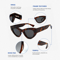 Haute qualité classique rétro oeil de chat tortue acétate lunettes de soleil Logo personnalisé en gros mode lunettes de soleil pour les femmes