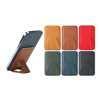 FD PH-HO-04 Kulit PU Universal Adjustable Folding Magnetic Phone Stand Wallet Cardholder Untuk Penggunaan Luar Ruangan Mendukung Ponsel 5.5-7.5 Inch