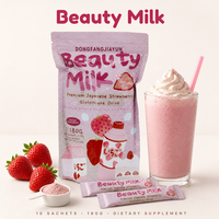 Poudre de boisson beauté au lait de fraise premium et glutathion, peptides de collagène, supplément alimentaire pour la beauté féminine, en gros, en stock