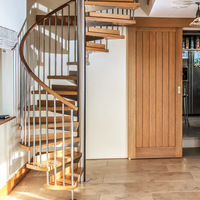 Escalier en colimaçon extérieur à bas prix Surface noire Escalier rotatif facile à installer