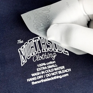 Prensa de calor Autoadhesivo Logotipo de marca privada Etiqueta tejida de prensa de calor lavable para ropa Ropa de transferencia de calor - Product Image 5