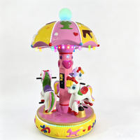 Manège pour enfants à monnayeur, mini carrousel parapluie, 3 places, licorne, machine de divertissement rotative pour enfants, vente chaude