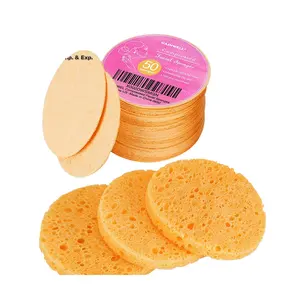 Wholesale 50 pieces per set Facial Cleaning Makeup Sponge One-time Compression Beauty Sponge Circular Facial Sponge