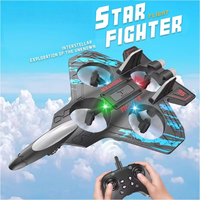 Avion de combat électrique en mousse 2,4 G contrôlé par application, avec batterie au lithium, pour intérieur, avec fonctions de glisse, de voltige et de vol stationnaire, hélicoptère UAV lumineux à LED