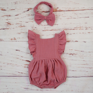 Boutique neonato in cotone organico tutina per bambini <span class=keywords><strong>abbigliamento</strong></span> in mussola vuota vestiti estivi per bambina 6-<span class=keywords><strong>12</strong></span> <span class=keywords><strong>mesi</strong></span> per l'estate - Product Image 3