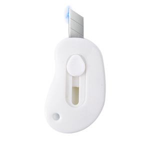 Mini Portable Utility Knife Stainless Steel Blade White Plastic Body For Office Paper Cutting And Packaging Use - Product Image 1