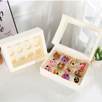 Boîtes à gâteaux Transporteur Cupcake Papier Fenêtre Donut Cookie Muffin Cheesecake Serveur d'emballage Pâtisseries Oeuf à tarte portable