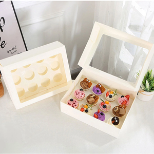 Cake Boxes Carrier Cupcake Paper Window Donut Cookie Muffin Cheesecake Packing Server Pasteles Tarta portátil Huevo - Product Image 5