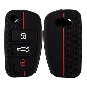 Car Key Cover Bag Silicone Key Case 3 Button Key Cover For Audi A6