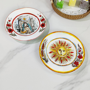European Retro Ceramic 8-inch Plate Hotel Western Restaurant Bone China Steak Plate 4-piece Circular Gift <b>Box</b> Packaging Gift - Product Image 2