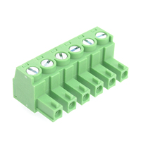 Terminadores de conector de cable hembra y macho de paso de 5,08mm, bloque de terminales enchufable de tornillo PCB, 1/2/