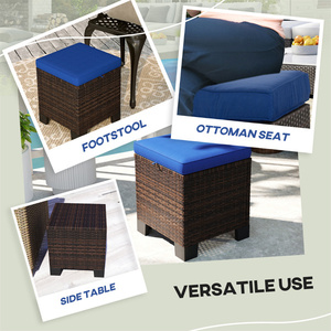 DB 2 pièces en osier poufs d'extérieur meubles élégants pour patio ou jardin - Product Image 6