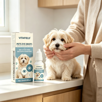 Gouttes oculaires pour animaux de compagnie OEM ODM, solution oculaire avancée au lanostérol, soulage les yeux secs et irrités, les sécrétions excessives chez les chiens et les chats, 10 ml