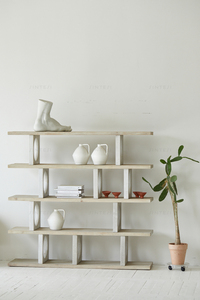 Metà del secolo stile moderno antico organico mobili Display accento legno armadio libreria con pino riciclato per soggiorno - Product Image 4