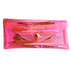 Wholesale promotional waterproof transparent clear pvc pencil bag custom pencil pouch