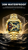 SABR – montre de luxe à quartz pour hommes, plusieurs fuseaux horaires, en acier inoxydable, étanche, avec alarme, montre de Sport, chronographe argenté et bleu